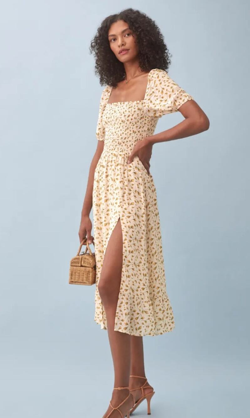 Reformation Meadow Floral Midi Dress Size XL